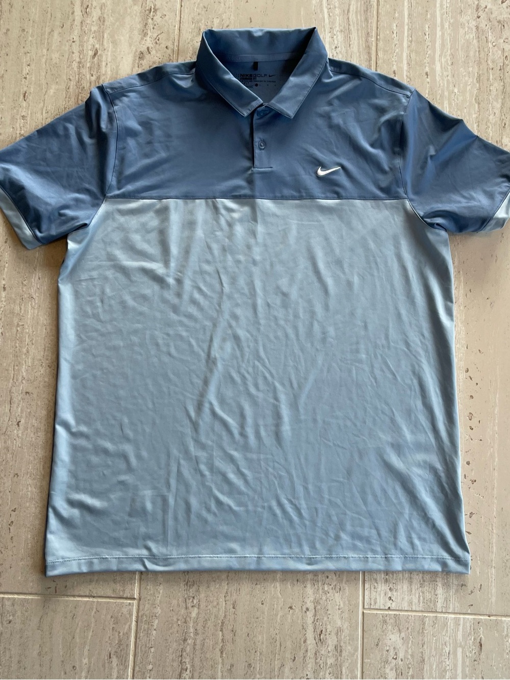 Nike Two-Tone Light and Medium Blue Polo Shirt